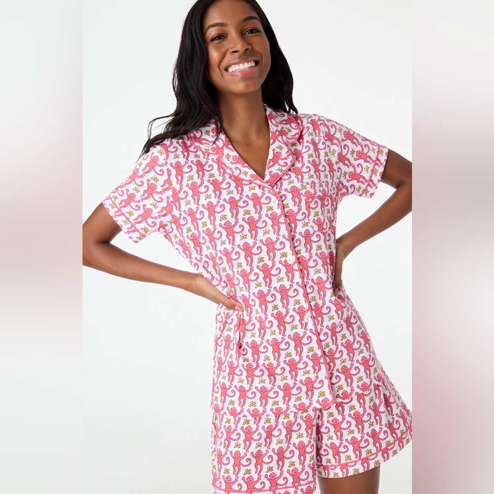 Roller Rabbit Pink Monkey Pajama Set